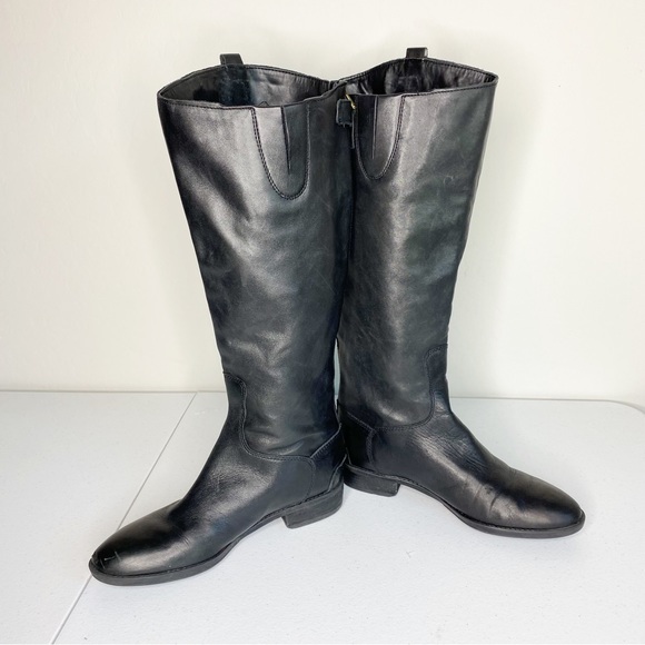 Sam Edelman Penny Black Leather Riding Boots Size 6.5W - Picture 9 of 16